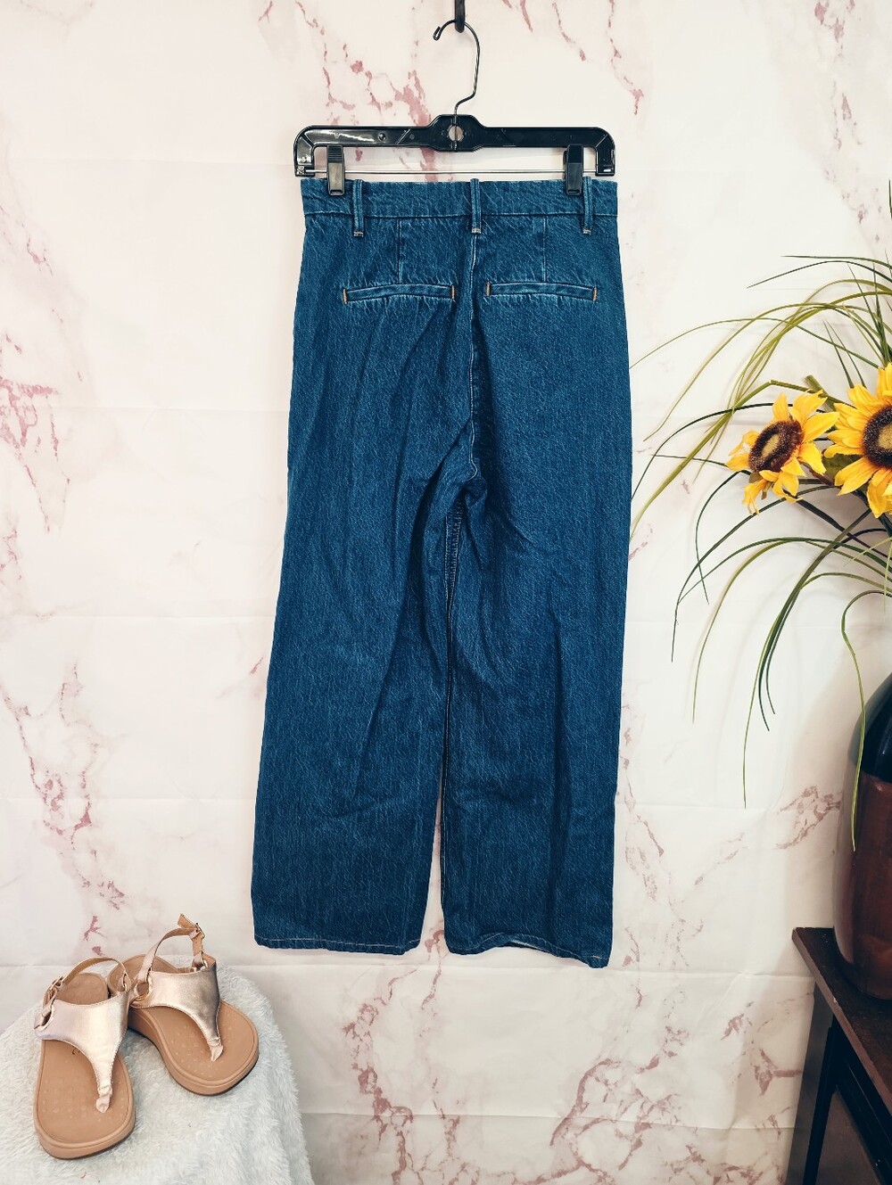 Abercrombie & Fitch Pleated Trouser Wide Leg Jeans Women's 26 High Rise - Picture 4 of 6